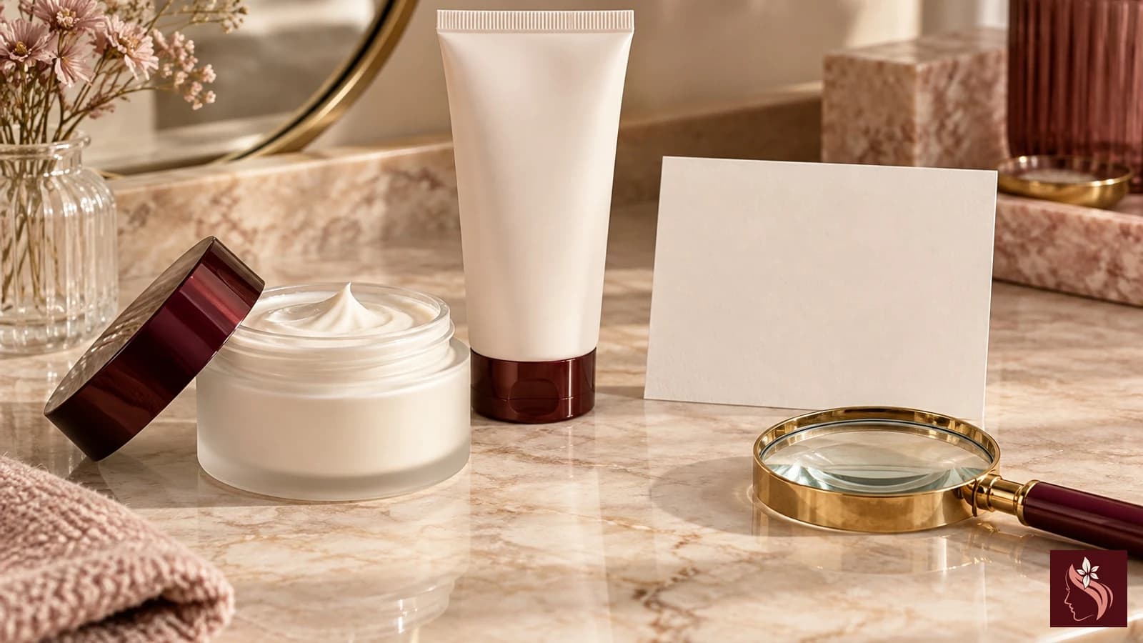 Generic moisturizer package beside a blank ingredient comparison card