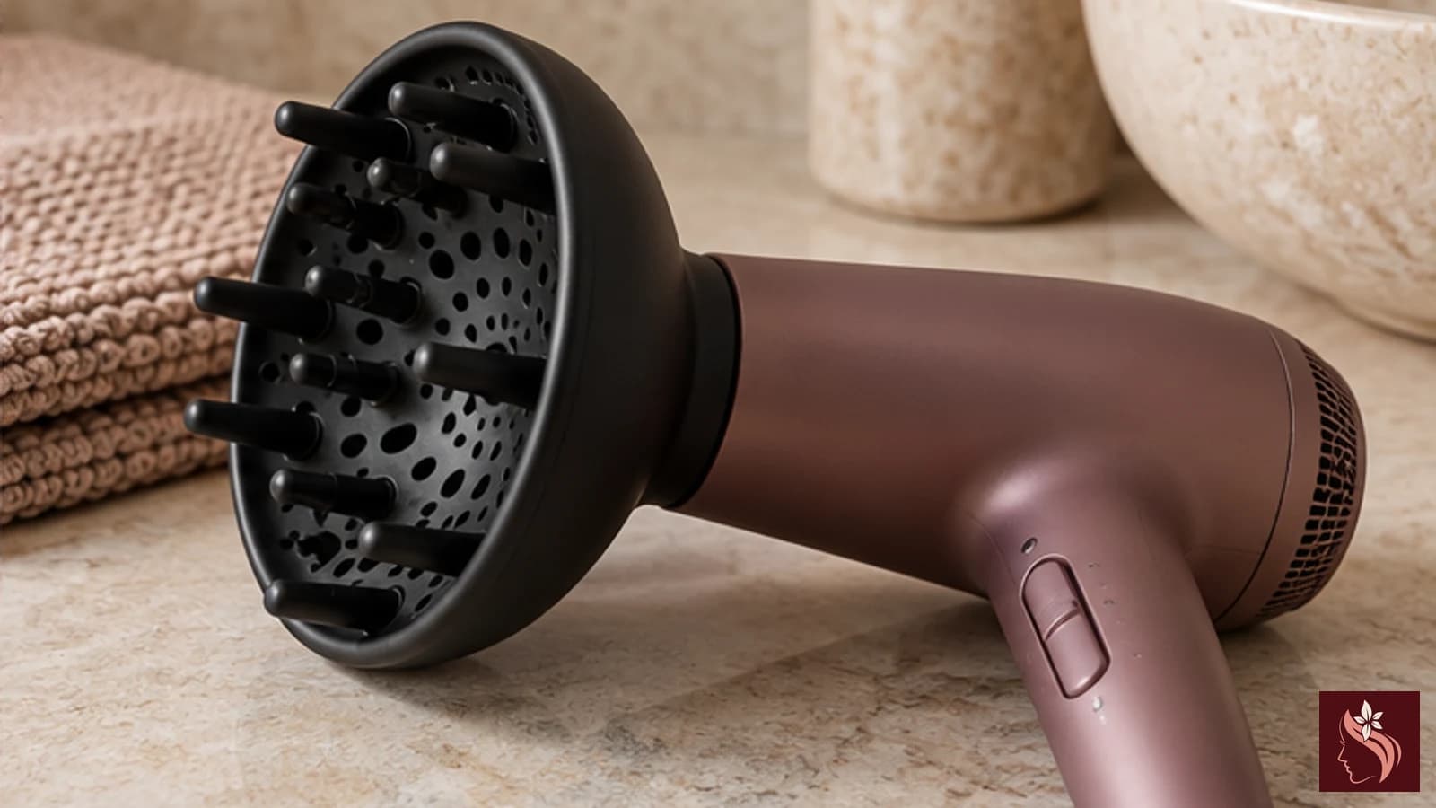 Unbranded diffuser attachment and dryer control arranged on neutral surface