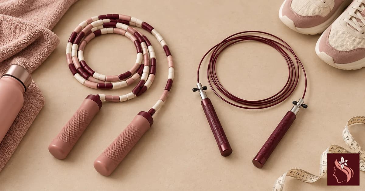 Two unbranded jump ropes arranged side by side for an equipment comparison