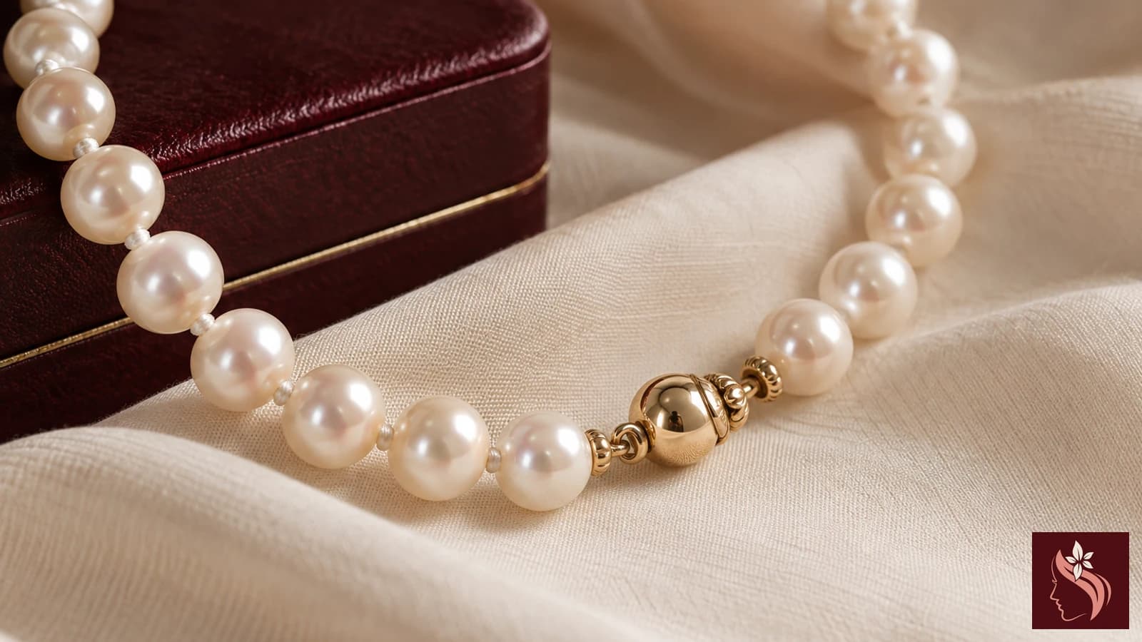 Pearl earrings and a folded blank information card as a listing-review illustration